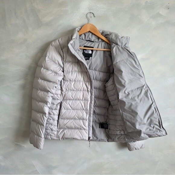 The North Face Women's Aconcagua 3 Jacket Grey Meld Sz L Stiff Zipper Down Puff - Picture 9 of 10